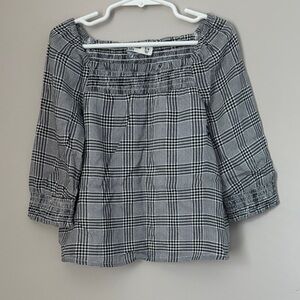 Abercrombie Kids Black and White Plaid Blouse